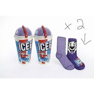 (2) Viral ICEE Limited Edition Ladies 2 Pack Purple Cozy Crew Icee Socks